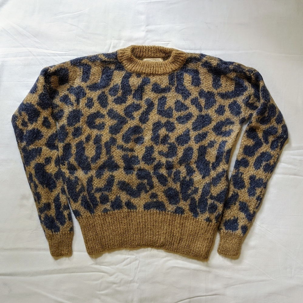 Sezane Octave Leopard Print Sweater Size S